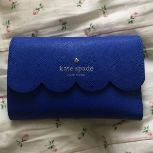 Kate Spade Trifold Scallop Blue Wallet